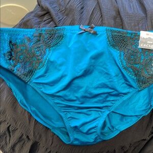 Cacique Blue and Black Lace Trim Panties